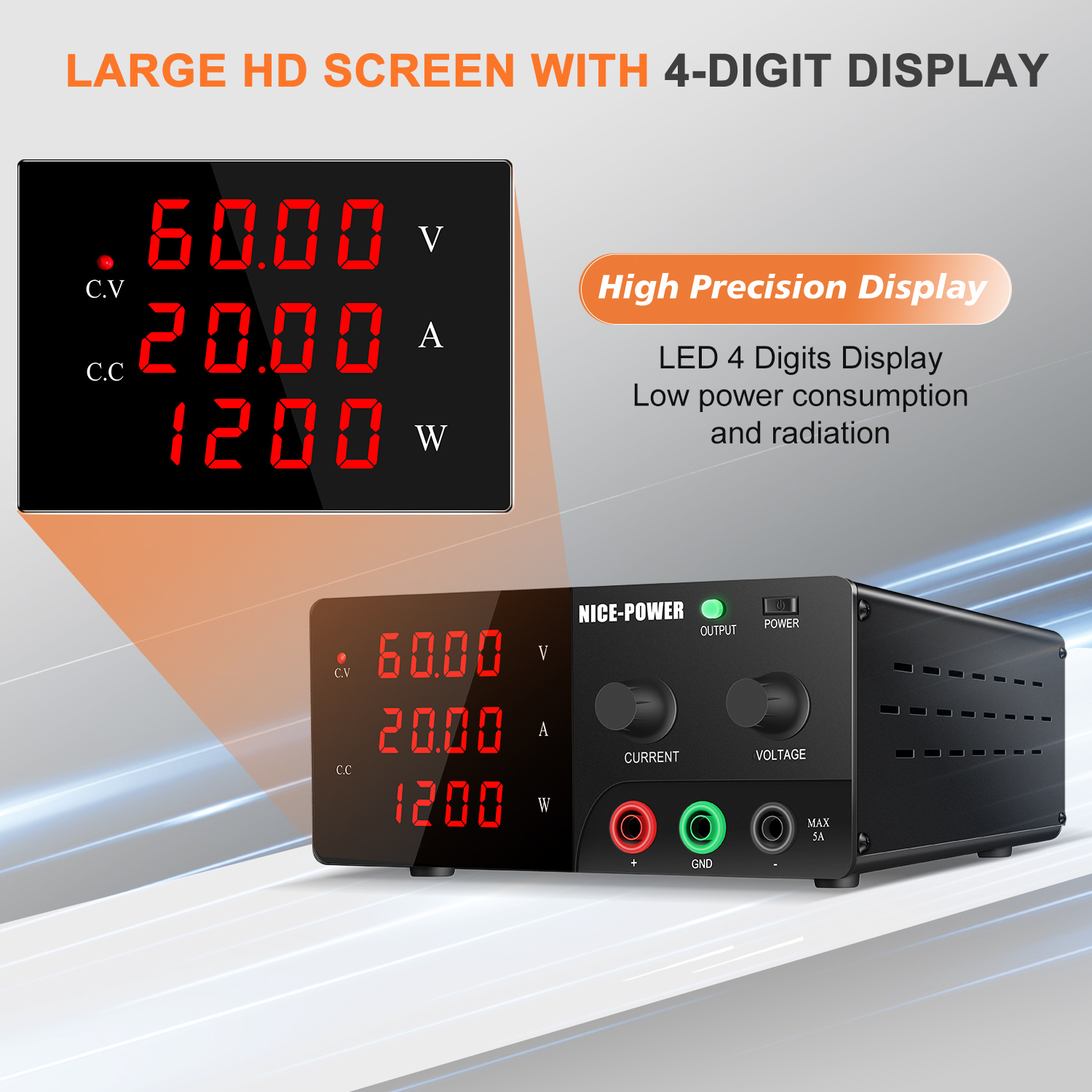 NICE-POWER 60V 20A High Power  - High Power 60V 20A Bench Power Supply recension och pris