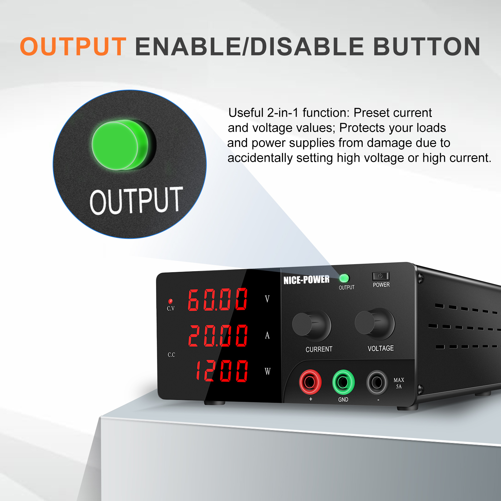 NICE-POWER 60V 20A High Power  - High Power 60V 20A Bench Power Supply recension och pris